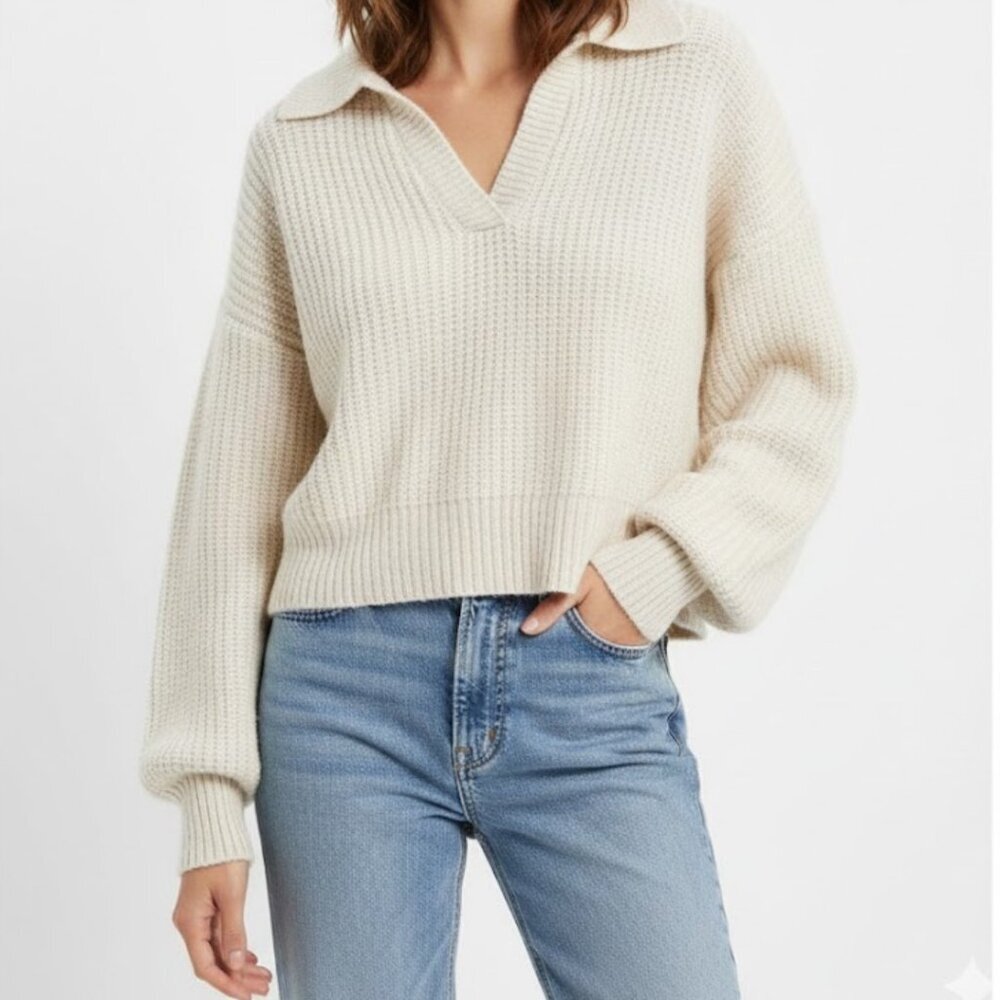 Reitmans Beige Collared Women's Pullover Sweater Size S